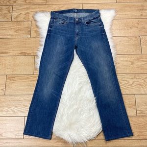 7 For All Mankind Slimmy Mens Jeans Size 31 Blue Medium Faded Wash Stretch